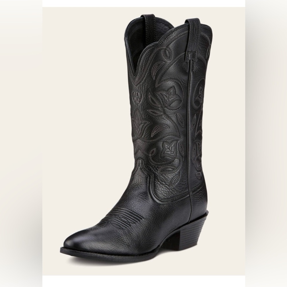 Ariat Black Floral Heeled Boots